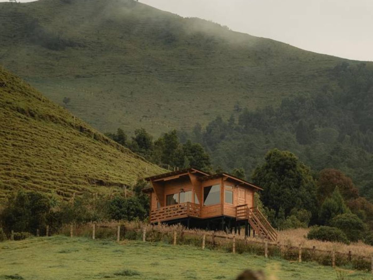 Cabaña de Hacienda El Bosque integrada al paisaje altoandino
